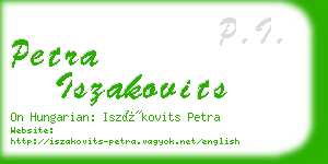 petra iszakovits business card